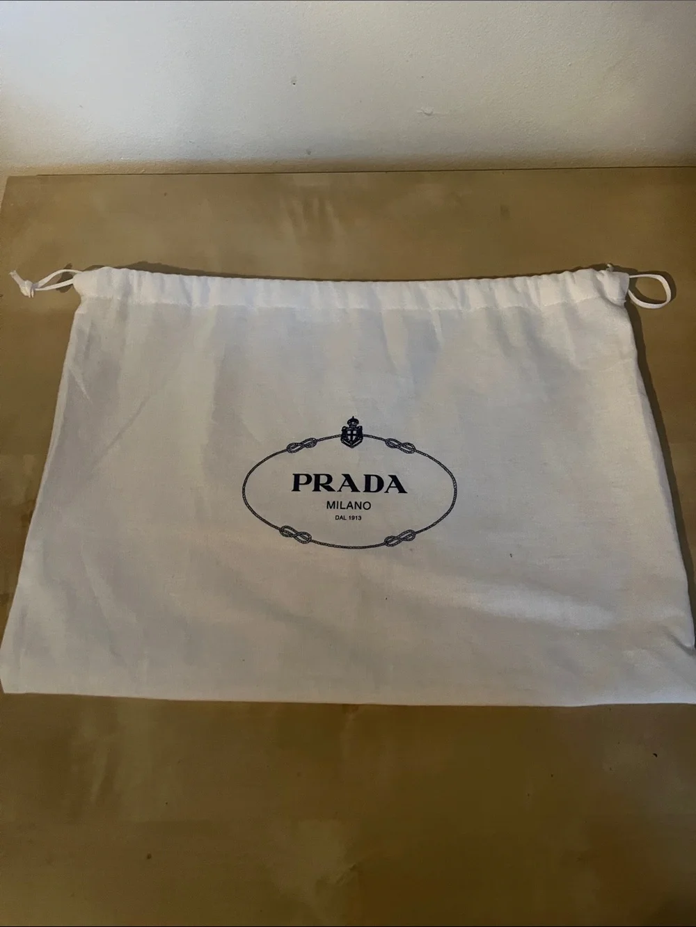 Prada White Drawstring Dust Bag